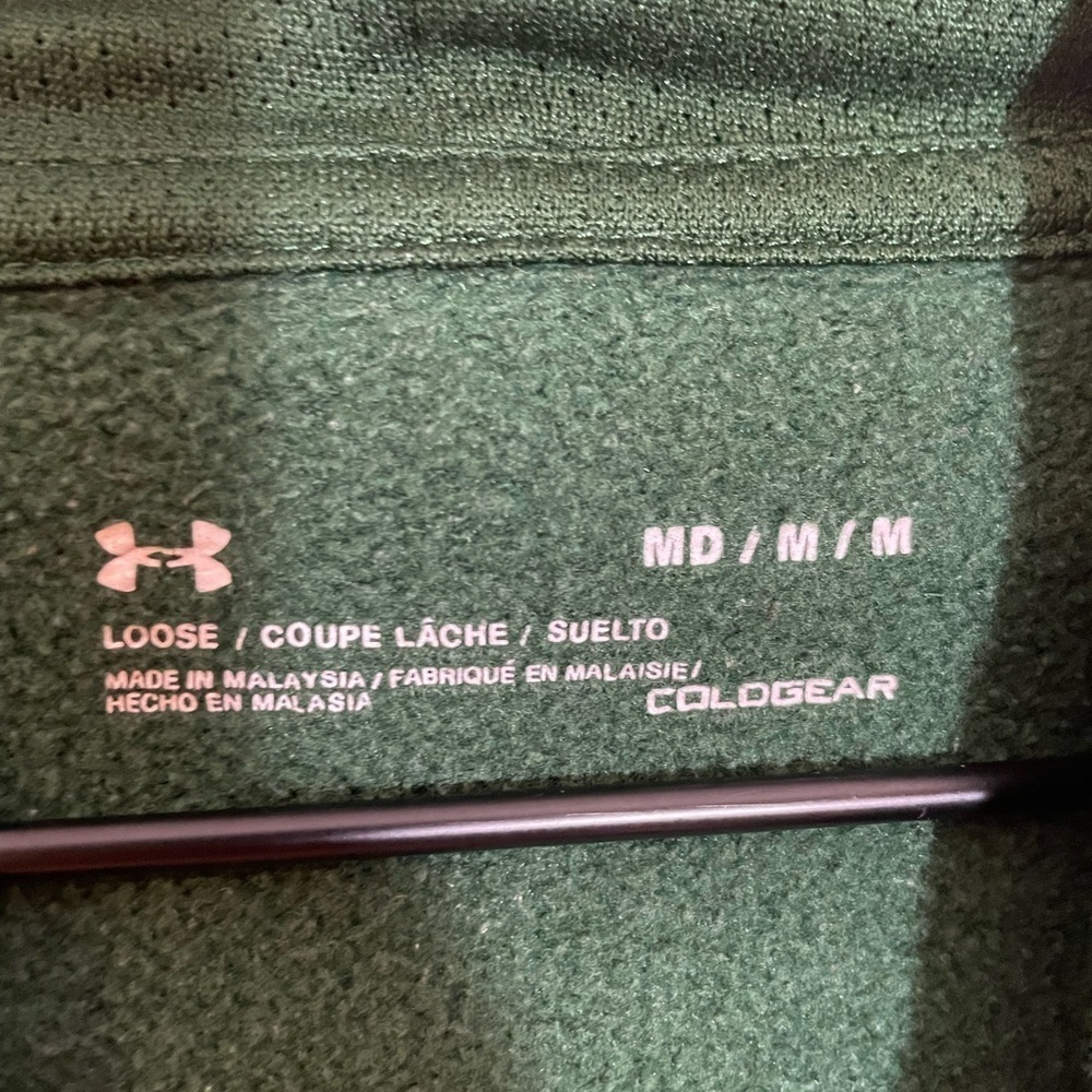 Under Armour Coldgear Green MN Wild Hoodie Sweatshirt Medium Unisex Hockey - Picture 5 of 7
